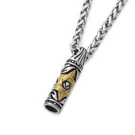 Gungneer David Star Bullet Necklace Stainless Steel Jewish Magen David Symbol Pendant Jewelry Men Women