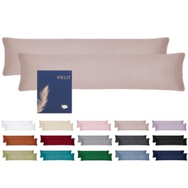 Vielit Side Sleeper Pillow Cover 40 x 145 cm, Set of 2 Cushion Covers, Side Sleeper Pillowcase, Soft Cushion Covers, with OEKO-TEX Certificate, Pink