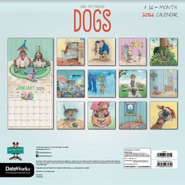 Cartoon Dogs Calendar 2026 - Deluxe 2026 Funny Comic Art Dogs Wall Calendar Bundle with Over 100 Reminder Stickers (Animal Themed Gifts, Office Supplies)