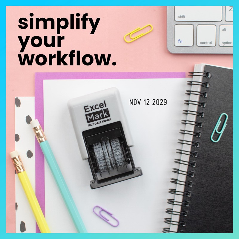 ExcelMark 1822 Date Stamp – Perfect for Shipping, Receiving, Expiration