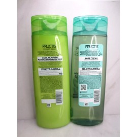 GARNIER FRUCTIS FORTIFYING SHAMPOO CURL NOURISH & PURE CLEAN 12.5 OZ LOT OF 2
