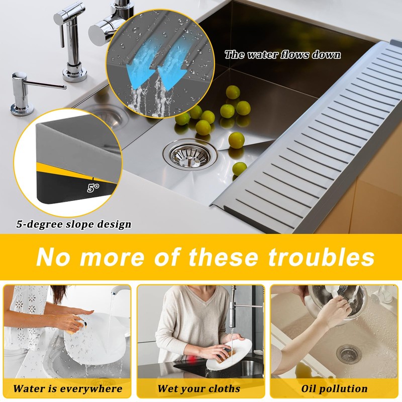 Kitlers Silicone Edge Protectors - Multifunction Sink Accessories, Splash Guard