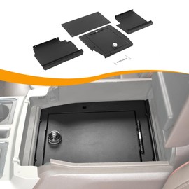 Hoolcar Center Console Armrest Locking Storage Safe Box Armrest Organizer Gun Safe Box with Password Compatible with Ford F150 2015-2020, Interior Accessories