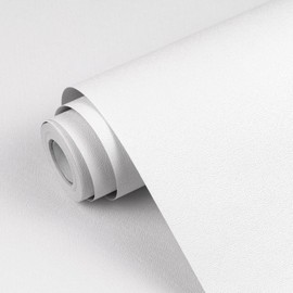 White Contact Paper Solid White Peel and Stick Wallpaper 17.3"x80" Matte Self Adhesive Waterproof Vinyl Roll for Bathroom Kitchen Backsplash Cabinets Shelf Liners Drawers