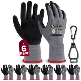 Nopaben 6 Paar Arbeitshandschuhe herren - montagehandschuhe mit optimaler Griffigkeit & feinem Tastgefhl, ?lresistent und atmungsaktiv, Industrie-Schutzhandschuhe fr Mechanik und Werkstatt, Gr??e 12/XXXL