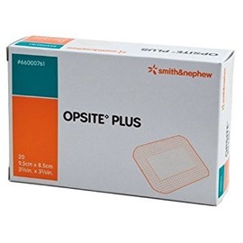 Smith & Nephew Smith & Nephew 99XX0343 Opsite Plus Waterproof Dressing, 6.5cm x 5cm, Pack of 25