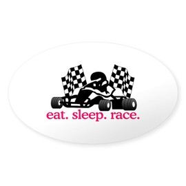 CafePress Race (Go Kart) Sticker Oval Car Bumper Sticker