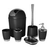 Bathlux Modern Design 6 Piece Bathroom Accessory Set, Toilet Brush,