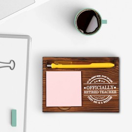 Vivopisew Officially Retired Teacher Gifts, Thank You Gifts for Retired Educators, Officially Retired Gift Teacher Retirement Gift Ideas, Self-Stick Note Pad Holder for Desk Organization VN420
