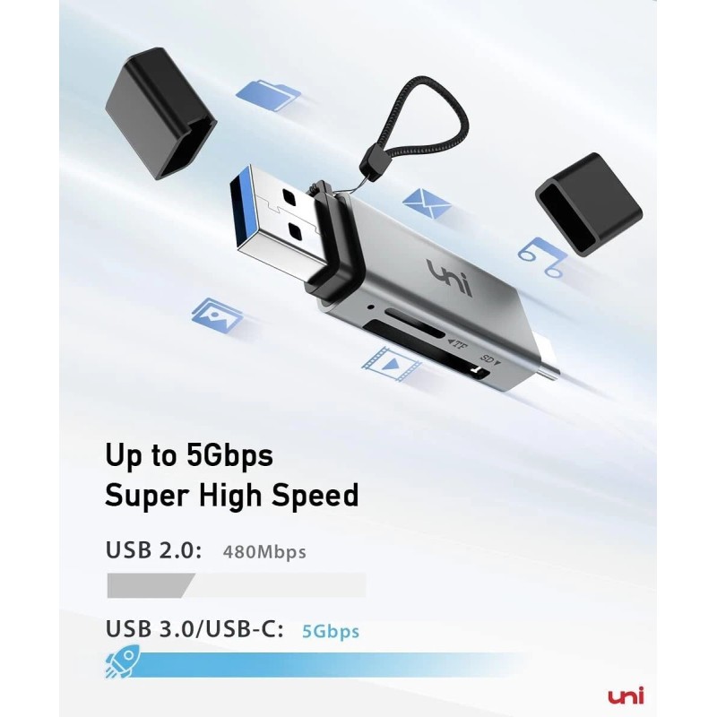 uni USB 3.0/USB C to Micro SD Memory Card Adapter