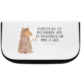 Parent-New - Mr. & Mrs. Panda Cosmetic Bag Alpaca Flag, White, Hand drawn