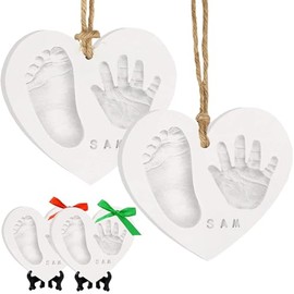 KeaBabies Kit de recuerdo de manos y huellas para bebé, kit de adornos de huellas de manos y pies recién nacidos de secado rápido para niños y niñas, regalos personalizados para nuevos padres, lindos