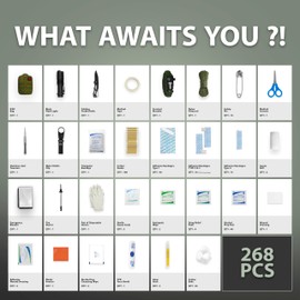 ASA Techmed Survival Tactical First Aid Kit - Emergency Trauma Kit, IFAK Med Kit for Medical and Survival Emergencies, Ideal for Hunters, Hikers, Preppers, Fishing, and Outdoor Activities (Green)