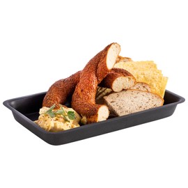 APS Levante Tray 25.5 x 16 cm Height 3 cm Stainless Steel Grey Black 0.7 Litres