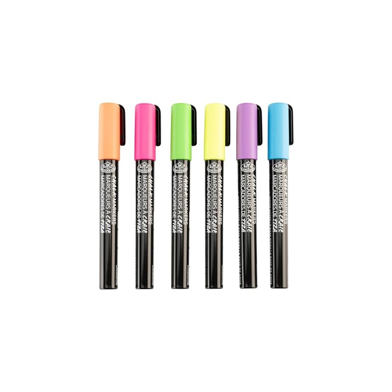 Royal & Langnickel 6pc 2mm METALLIC CHALK MARKER SET