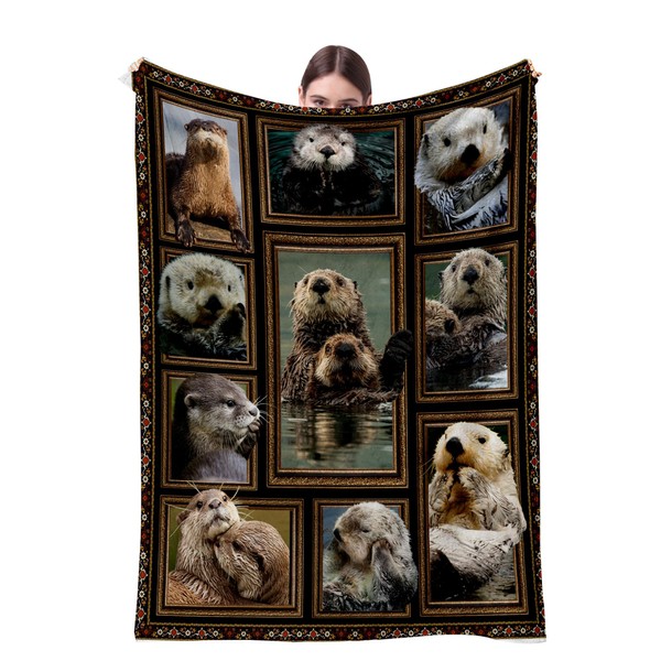 LodiSFOA Sea Otters Blanket Funny Blankets,Fleece Blanket Throw Cute Blanket,Halloween