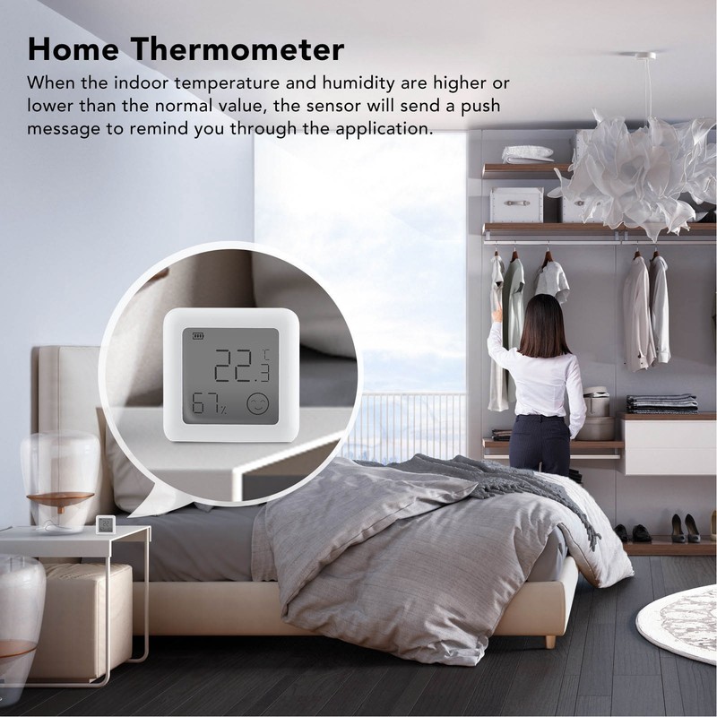Temperature Sensor Humidity Tester Digital Display Remote Control Thermometer DC