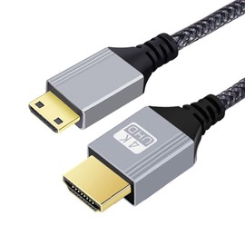 chenyang HDMI 2.0 Cable, HDMI Male to Mini HDMI Male 4K @ 60Hz Ultra Fast Gold-Plated Braided Nylon Cable 0.98 Feet / 0.3 m for TV, Monitor, Computer
