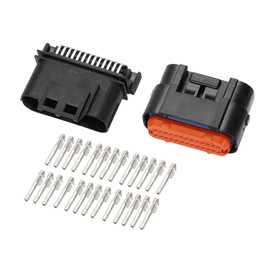 Hihaha ECU Connector Plug for Honda/Inner Male Female Wire Terminal Connector/Waterproof Plastic 1mm Series / 1 Set Black 26 Pin