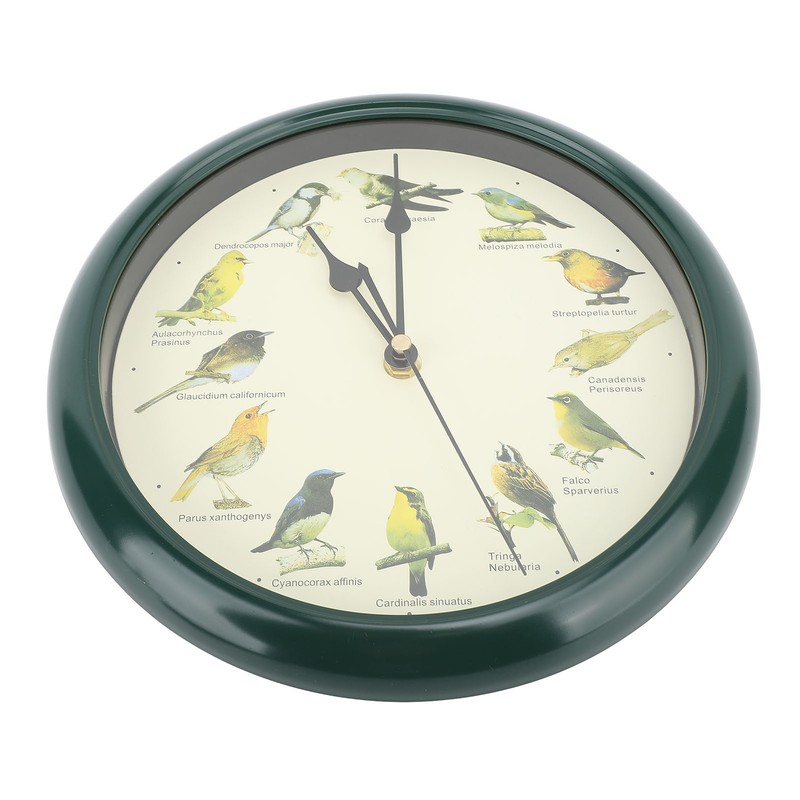 10 Inch Wall Clock Multipurpose Cuckoo Round Silent Punctual Bird