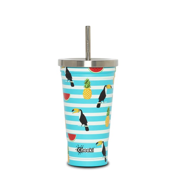 Cheeki - Insulated Stainless Steel Tumbler with Straw - Toucan