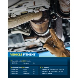PHILTOP Catalytic Converter Compatible with Ford, Lincoln 2011-2014 F-150 5.0L, 2009-2010 F-150 5.4L, 2007-2014 Expedition 5.4L, 2007-2014 Navigator 5.4L Catalytic Converter for 53904(EPA Compliant)