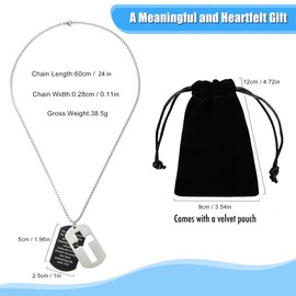 kilofly Bible Verse Necklace Dog Tag Cross Pendant Men Christian Gift Style4