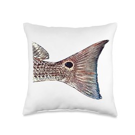 FIX Fishing Redfish Tail Throw Pillow, 16x16, Multicolor