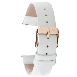 Wristology Replacemnt Watch band - White Leather 20mm - Quick Release - Easy Change Mens | Womens Strap 20-LB020