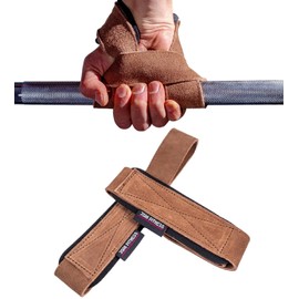 JSM FITNESS® Lifting Straps for Strength Training and Bodybuilding, Wrist Straps for Lifting Heavy Weights, Leather Lifting Straps for Deadlifts and Barbell Rowing (Pack of 2)