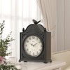 ChimeTide Vintage Bird Mantel Clock with Hidden Safe, Antique Black