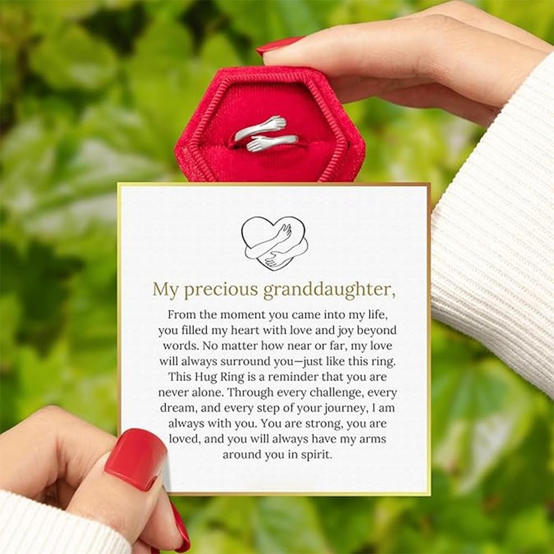 BlingNook Granddaughter Hug Ring by Hope Rings, Stainless Steel Inspirational