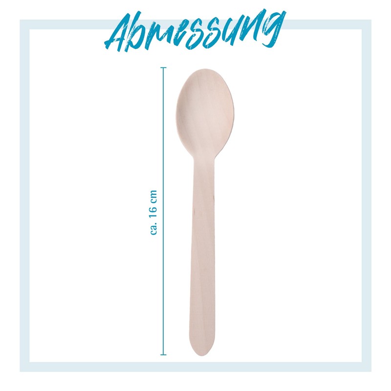 GRÄWE Disposable Cutlery Wooden Spoons 100 Pieces Wooden Cutlery Eco