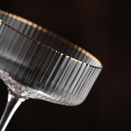 VIFVOR Coupe Glasses Set of 6, Cocktail Glasses 10 oz Classic Old Styling Martini Glass Set with Gift Box Packaging Elegant Hand Blown Martini Glasses for Cocktail, Champagne, Bar and Gift