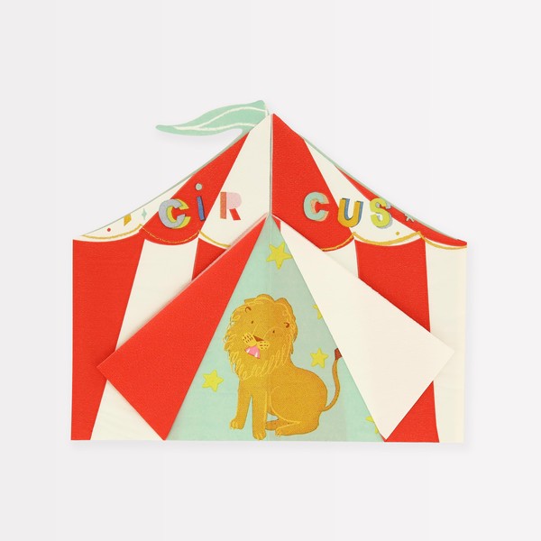 Meri Meri Circus Shaped Big Top Napkins (Pack of 16)