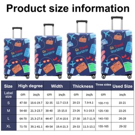 Amexo Suitcase Covers, 18-32 Inch Travel Suitcase Cover, Elastic Luggage Cover Made of Polyester, Washable Suitcase Protective Cover with Zip, Colourful, Modern