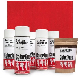 ColorTone Aerosol Finishing Set with Tinted Lacquer, Cherry Red