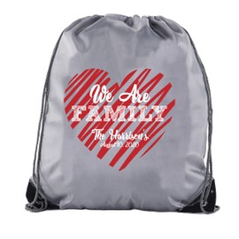 Family Heart with Custom Name and Date - Family Reunion Party Favor Bags - 3PK Grey CE2500FAM S9