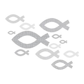 20 Napkins Fish for the Church Silver | Communion | Confirmation | Christening | Boys | Wedding | Church | Table Decoration | Festival | Celebration | Crafting | Decoupage | Napkin Technology 33 x 33