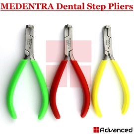 Medentra Range Of Orthodontic Step Pliers Dental Detailing Arch-Wire Adjusting Instrument - Step Plier 1.0mm Yellow Rubber Grip Handle