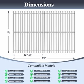 17 Inches Stainless Steel Cooking Grids Grates for Home Depot Nexgrill 720-0830H 720-0830D, 720-0783E, 720-0783C, for Nexgrill replacement parts