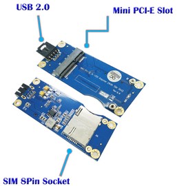 LeHang Mini PCI-E to USB Adapter With SIM card Slot for WWAN/LTE Module（Industrial-grade - horizontal interface）