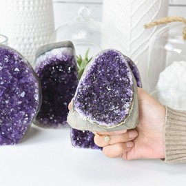 Amethyst Crystal Geode By Yellow Tree Company, Amethyst Crystal, Amethyst Cluster, Raw Amethyst Cluster, Amethyst Crystal cluster, Amethyst Druze, Amethyst Crystal, Large Amethyst Cluster (Medium)