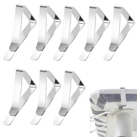 Clips para Mantel, Paquete de 8 Soporte para Manteles para Mesas de 4,5 cm de Grosor Calidad de Acero Inoxidable, Reutilizables, Ideales para Restaurantes, Picnics, Bodas, Fiestas de Graduación.