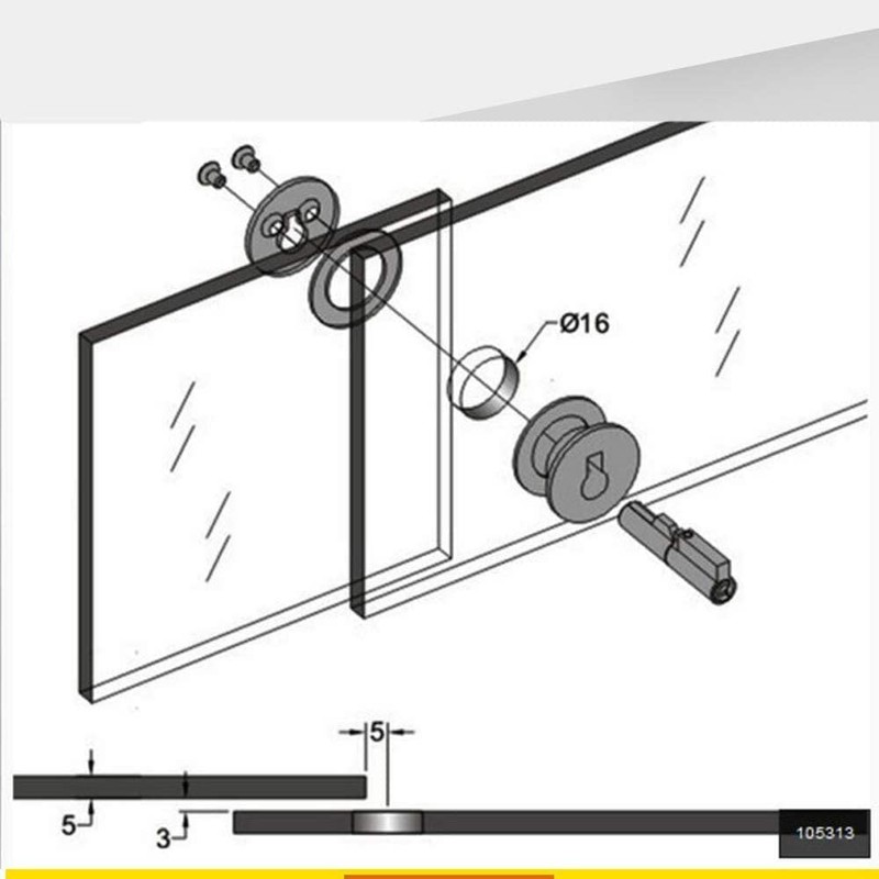 WANLIAN Glass Lock Sliding Door Lock with Key