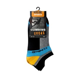RS. Harmony Women's and men's climbing socks Rotpunkt, good fit and no wet feet in climbing shoes, hygiene in the climbing gym, 4 Pairs - Black/Yellow/Blue