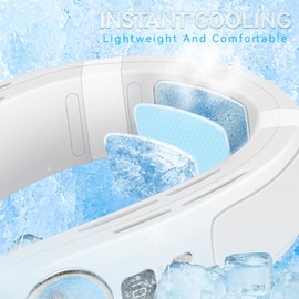 UOFON Neck Air Conditioner Portable Neck Fan Rechargeable Bladeless Neck Fans that Blow Cold Air Portable Personal Cooler with Cooling Plate Wearable Personal Fan for Travel Gifts for Women Men