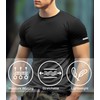 Men Workout Shirts Dry Fit Fitted (Black,L)