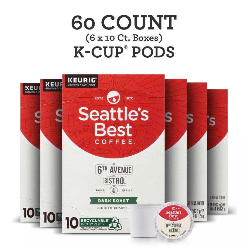 Seattle's Best Coffee 6th Avenue Bistro Dark Roast K-Cup Pods