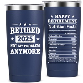 MASGALACC Retirement Gifts for Men & Women 2025 – 20oz Navy Blue Tumbler – Funny Retired Gift for Coworkers, Friends – Happy Retirement Party Decorations & Supplies